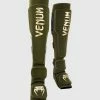 TRAINING GEAR Venum Kontact Evo Slip On Shin Guards - Khaki/Gold