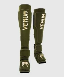 TRAINING GEAR Venum Kontact Evo Slip On Shin Guards - Khaki/Gold