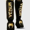 TRAINING GEAR Venum Kontact Slip On Shin Guards - Black/Gold 2 TRAINING GEAR Venum Kontact Slip On Shin Guards - Black/Gold