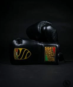 Superare Fight Goods Superare S458 Lace Up Pro Fight Gloves - Black