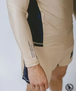 Superare Fight Goods Superare Finisher Long Sleeve Rash Guard - Beige/Navy SUPERARE ATHLETICS