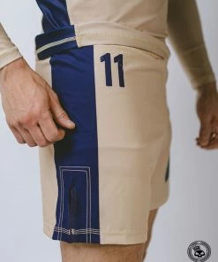 Superare Fight Goods Superare Finisher Fight Shorts - Beige/Navy 10 Superare Fight Goods Superare Finisher Fight Shorts - Beige/Navy