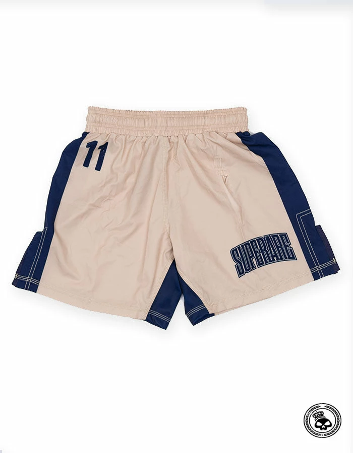 Superare Fight Goods Superare Finisher Fight Shorts - Beige/Navy 4 Superare Fight Goods Superare Finisher Fight Shorts - Beige/Navy