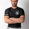 Superare Fight Goods SUPERARE ATHLETICS Superare Finisher Short Sleeve Rash Guard - Black/White 1 Superare Fight Goods SUPERARE ATHLETICS Superare Finisher Short Sleeve Rash Guard - Black/White