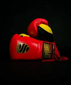 Superare Fight Goods Superare S50 Lace Up Gloves - Red/Black/Yellow