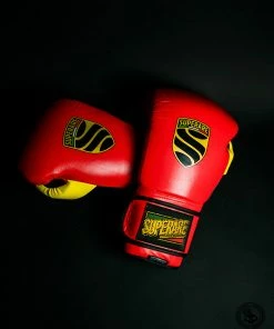 Superare Fight Goods SUPERARE ITALY Superare S50 Velcro Gloves - Red/Black/Yellow