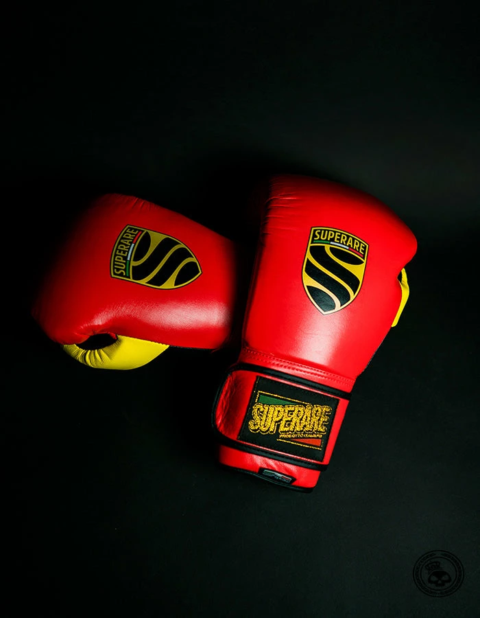 Superare Fight Goods SUPERARE ITALY Superare S50 Velcro Gloves - Red/Black/Yellow 4 Superare Fight Goods SUPERARE ITALY Superare S50 Velcro Gloves - Red/Black/Yellow