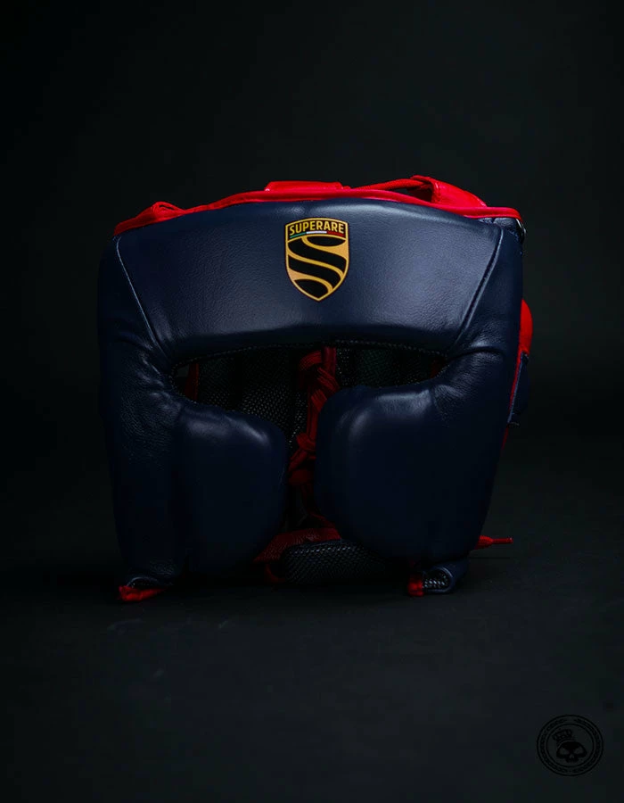 Superare Fight Goods Superare S360 Cheek Headgear - Navy/Red 3 Superare Fight Goods Superare S360 Cheek Headgear - Navy/Red