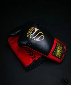Superare Fight Goods Superare S458 Lace Up Pro Fight Gloves - Black/Red (HORSE HAIR) SUPERARE ITALY