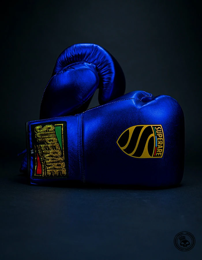 Superare Fight Goods Superare S50 Lace Up Gloves - Azzurro Blue 3 Superare Fight Goods Superare S50 Lace Up Gloves - Azzurro Blue