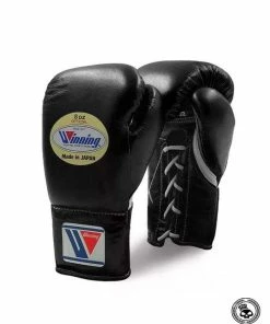 Winning Lace Up Gloves - Black