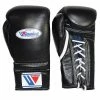Winning Lace Up Gloves - Black
