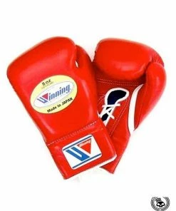 Winning Lace Up Gloves - Red
